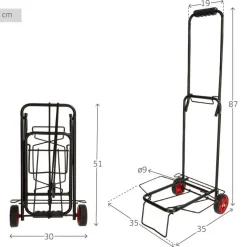 Aktive 62376 carrito de playa plegable 30x35x87 cm