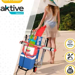 Aktive Carrito de Playa Plegable 35x45x100 cm