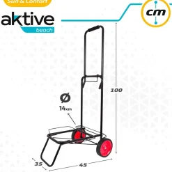 Aktive Carrito de Playa Plegable 35x45x100 cm