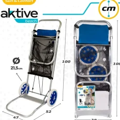 Aktive Carro para mover sillas de playa 52x37x105 cm