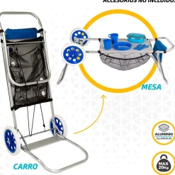 Aktive Carro para mover sillas de playa 52x37x105 cm