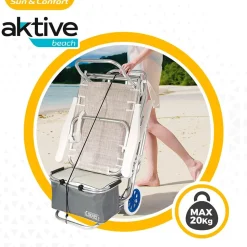 Aktive Carro para mover sillas de playa 52x37x105 cm