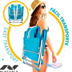 Aktive Mochila Silla Plegable 5 Posiciones Aluminio 66x58x80 cm