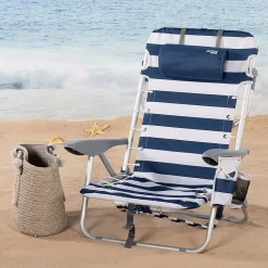 Aktive Silla de playa Bajo plegado 4 rayos con posiciones de cojín y bolsillo