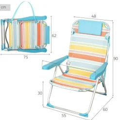 Aktive Silla de playa 62421 5 positions 55x60x90 cm