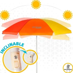 Aktive Sombrilla de Playa Antiviento Protección UV50 180 cm