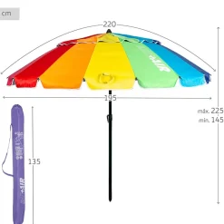 Aktive Sombrilla de playa 195 cm Antivition Beach With Inclinable Mast And UV50 Protection