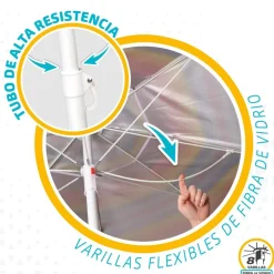 Aktive Sombrilla de Playa con Ventilación y Protección UV50 200 cm
