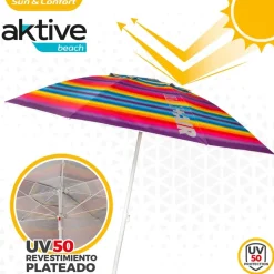 Aktive Sombrilla de Playa con Ventilación y Protección UV50 200 cm