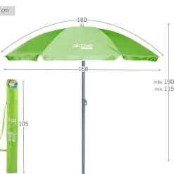 Aktive Sombrilla de playa Inclinable con protección UV50 180 cm