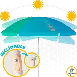 Aktive Sombrilla de playa resistente al viento con protección UV50 220 cm