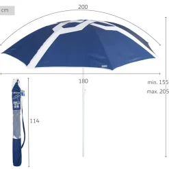 Aktive Sombrilla de playa 62424 UV50 Protection 200 cm