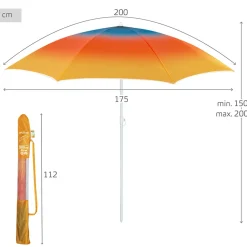Aktive Sombrilla de playa 62428 UV50 Protection 200 cm