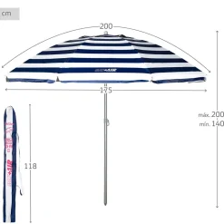 Aktive Sombrilla de playa Ventilation Roof UV50 Protection 200cm reacondicionado