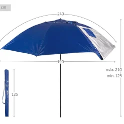 Aktive Sombrilla de playa Windproof Ø240cm UV50