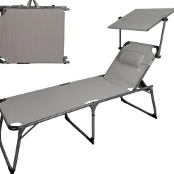 Aktive Tumbona Plegable Con Parasol Y Cojín
