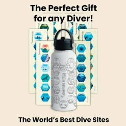 Awesome Maps Botella térmica Adventure dive+stickers