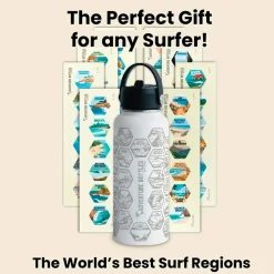 Awesome Maps Botella térmica Adventure surf+stickers