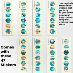 Awesome Maps Botella térmica Adventure surf+stickers