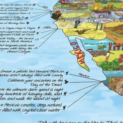Awesome Maps Mapa de vinilo de cosas que hacer antes de morir
