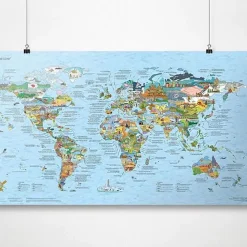 Awesome Maps Mapa de vinilo de cosas que hacer antes de morir