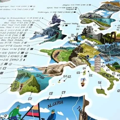 Awesome Maps Mapa Vinilo de Las Mejores Rutas de Bicicleta de Montaña del Mundo