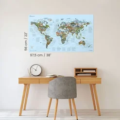 Awesome Maps Mapa Vinilo de Las Mejores Rutas de Bicicleta de Montaña del Mundo
