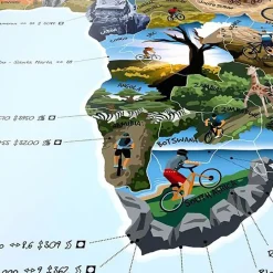 Awesome Maps Mapa Vinilo de Las Mejores Rutas de Bicicleta de Montaña del Mundo