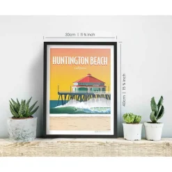 Awesome Maps Póster Dream spot surf huntington beach