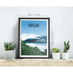 Awesome Maps Póster Dream spot surf pipeline