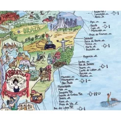 Awesome Maps Toalla Mapa de Surf Mejores Playas de Surf del Mundo Edición Original a Color