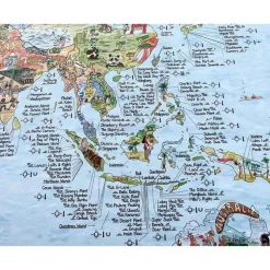 Awesome Maps Toalla Mapa de Surf Mejores Playas de Surf del Mundo Edición Original a Color