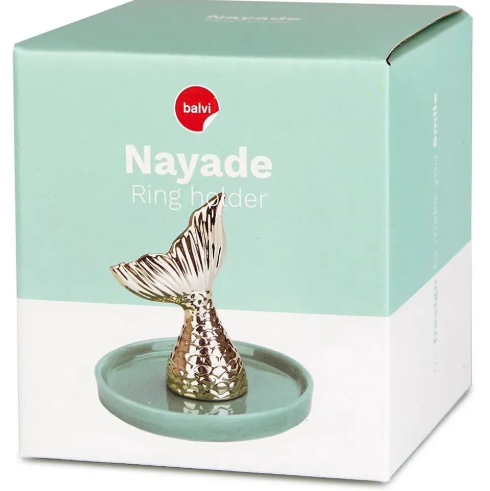 Balvi Colgador de Anillos de Porcelana Nayade Oro