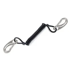 Divemarine Acollador de poliuretano en espiral con cable de Kevlar® y doble mosquetón de resorte 70 mm