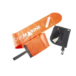 Divemarine Boya de señalización Safety Black Pouch 15 m White Nylon Cord