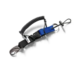 Divemarine Cordón en espiral de poliuretano con revestimiento de aramida y cable con mosquetón de resorte Acero inoxidable