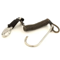 Divemarine Gancho Stainless Steel Wire Tech Coil Lanyard With Single Stainless Steel Reef