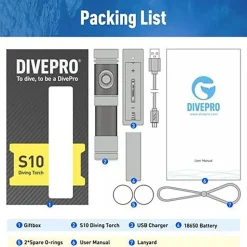 Divepro Linterna S10 Under Water Diving S10 1000 Lumens 6°