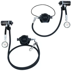 Dive Rite Conjunto de regulador de buceo XT1/XT4 Sidemount RL - Din - Bar
