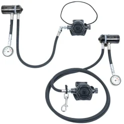 Dive Rite Conjunto de regulador de buceo XT1/XT4 Sidemount RR - Din - Bar