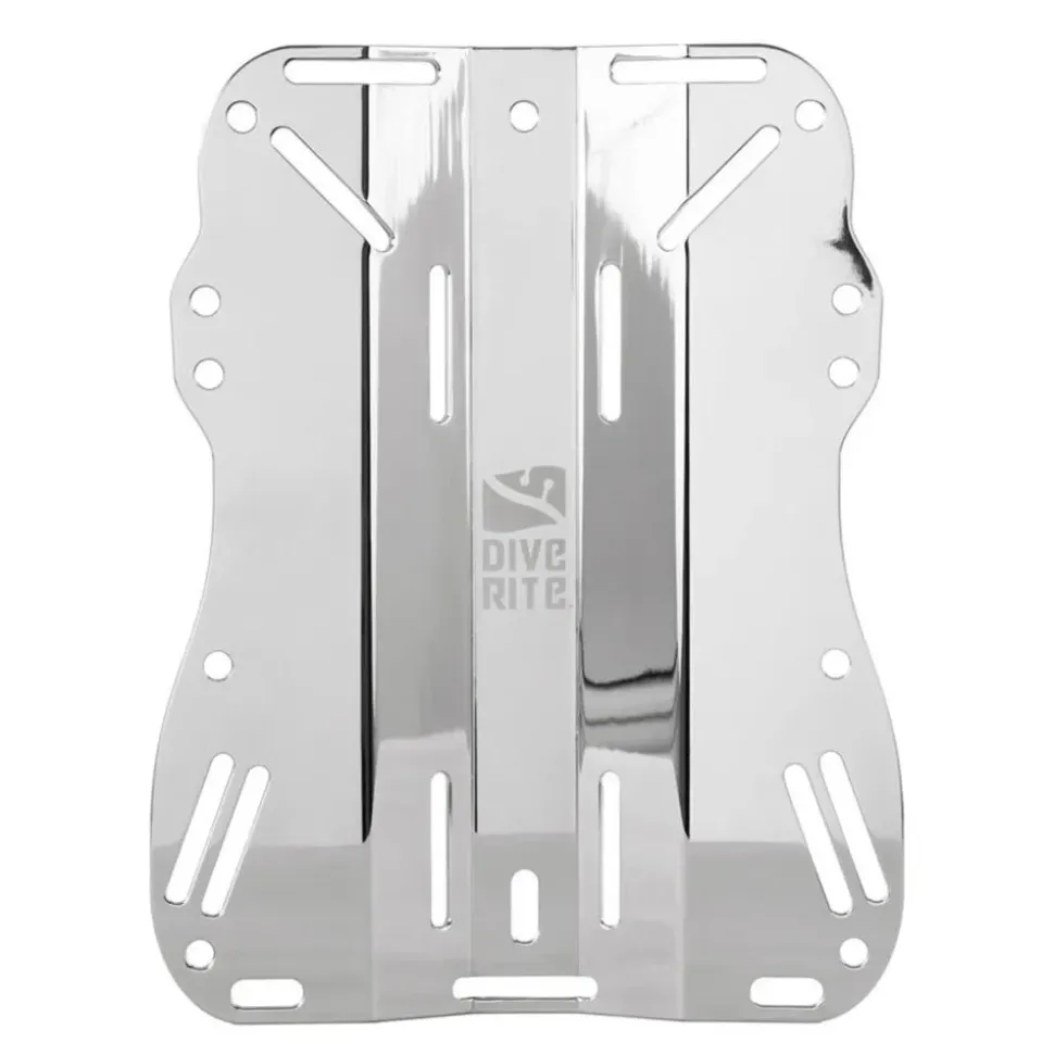 Dive Rite Placa trasera corta Acero inoxidable