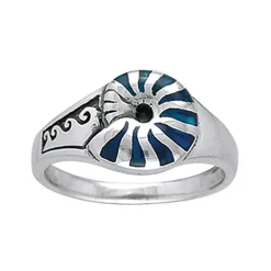 Dive Silver Anillo Nautilus Shell