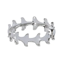 Dive Silver Anillo Whale Tail