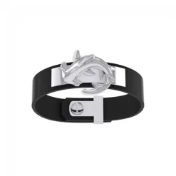 Dive Silver Pulsera Hammerhead Shark Leather