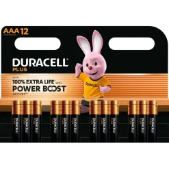 Duracell Pilas alcalinas AAA Plus Power Boost DPBLR3B12 1.5V 12 unidades