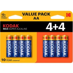 Kodak Pila alcalina AA Max LR6 8 unidades