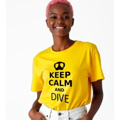 Kruskis Camiseta de manga corta para mujer Keep Calm and Dive