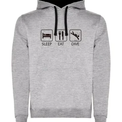 Kruskis Sudadera con capucha Sleep Eat And Dive Two-Colour