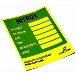 Metalsub Pegatina Tank Nitrox Mixture 4 unidades