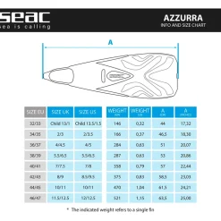 SEAC Aletas de buceo Azzurra